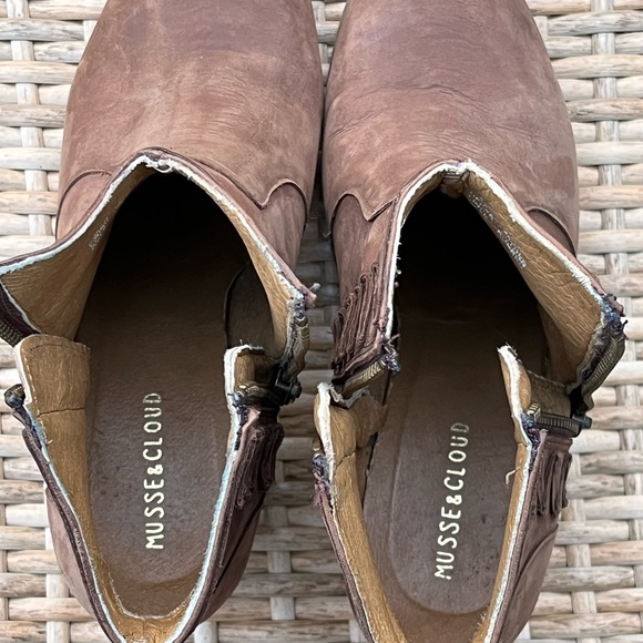 Musse & Cloud Booties Womens 9 Brown Leather Western Boho Ankle Boots Athya - Picture 3 of 11